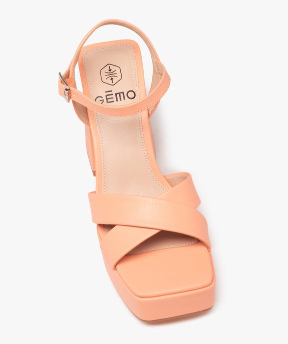 Sandales femme unies à talon flare haut vue5 - GEMO(URBAIN) - GEMO