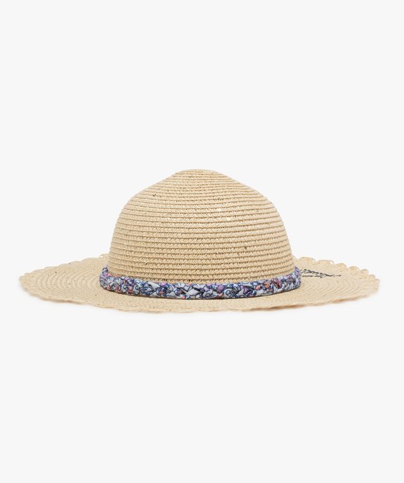 Chapeau en paille incrusté de sequins fille - LuluCastagnette vue1 - LULUCASTAGNETTE - GEMO