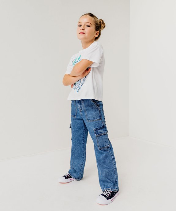 Jean Cargo Straight avec taille ajustable fille  vue2 - GEMO (ENFANT) - GEMO