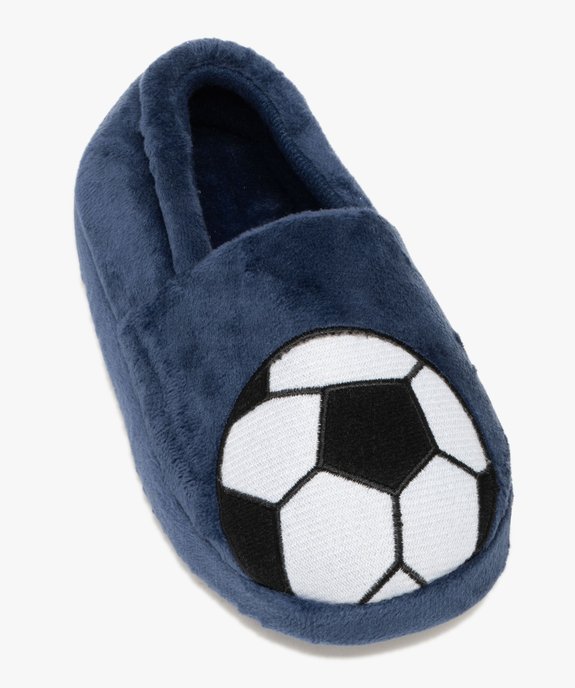 Chaussons garçon en velours imprimés ballon de football   vue5 - GEMO (ENFANT) - GEMO