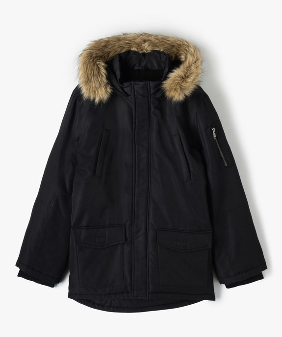 Blouson garçon matelassé avec doublure sherpa et capuche fantaisie vue1 - GEMO 4G GARCON - GEMO