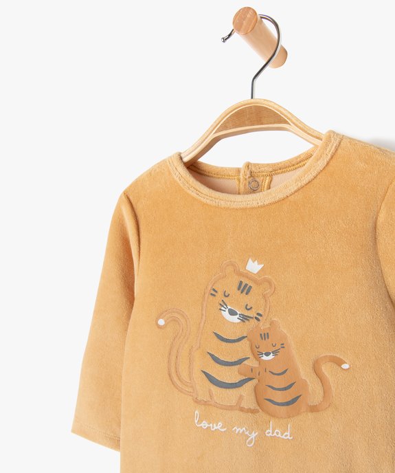 Pyjama dors-bien en velours à motif tigre bébé garçon vue2 - GEMO(BB COUCHE) - GEMO