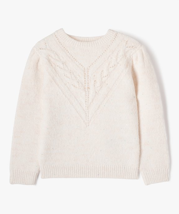 Pull en maille avec sequins fille vue1 - GEMO (ENFANT) - GEMO