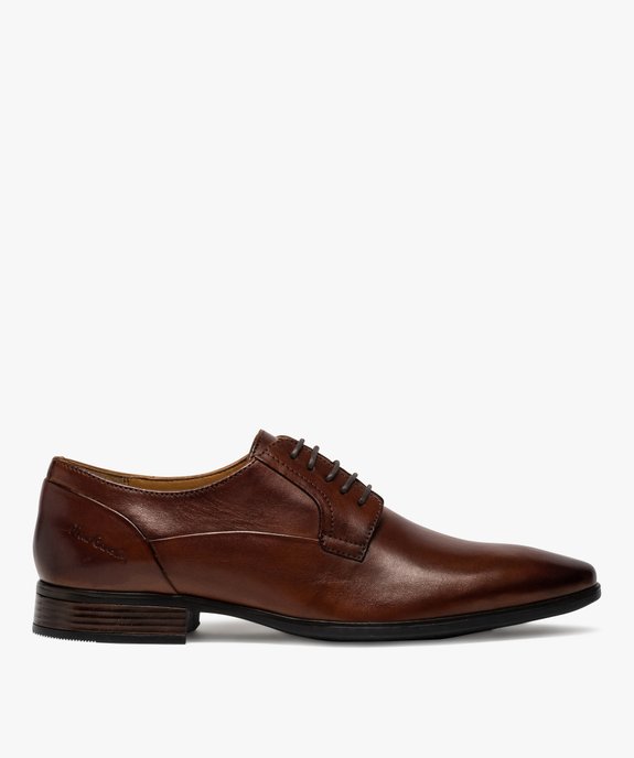 Derbies homme unis en cuir à bout amande – Pierre Cardin vue1 - PIERRE CARDIN DIFFUSION - GEMO