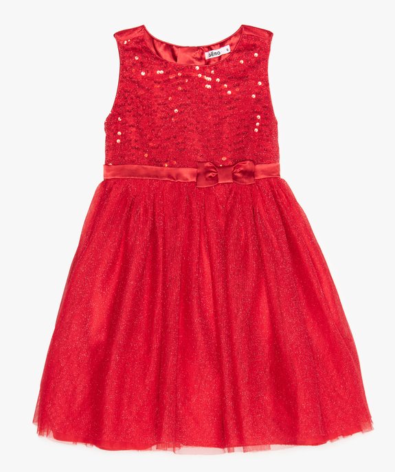 Robe de cérémonie fille en tulle pailleté et sequins vue1 - GEMO (ENFANT) - GEMO