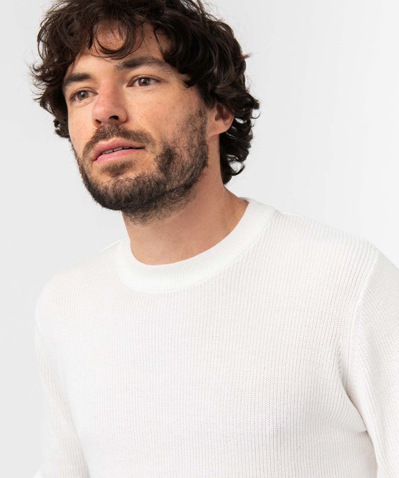 Pull homme en maille unie vue2 - GEMO (HOMME) - GEMO