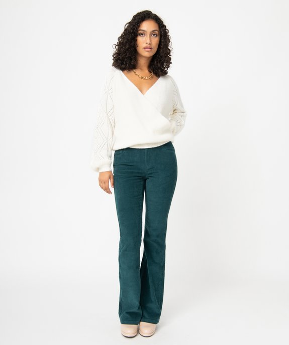 Pantalon femme en velours côtelé coupe Bootcut vue5 - GEMO(FEMME PAP) - GEMO