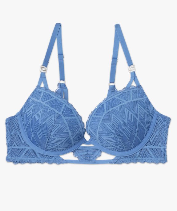 Soutien-gorge push-up en dentelle graphique à entre-bonnet fantaisie femme vue4 - GEMO(HOMWR FEM) - GEMO