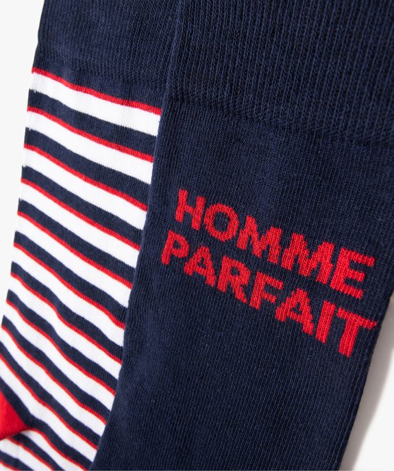 Chaussettes homme tige haute imprimées (lot de 2) vue3 - GEMO(HOMWR HOM) - GEMO