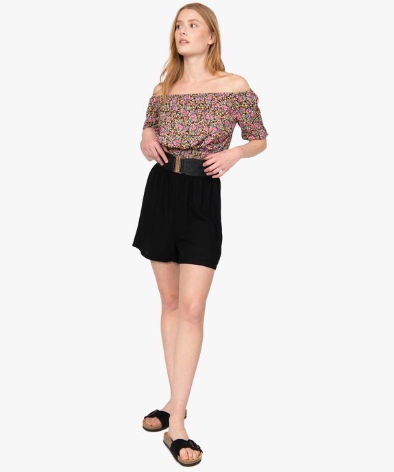 Blouse femme courte à motifs fleuris vue5 - GEMO(FEMME PAP) - GEMO