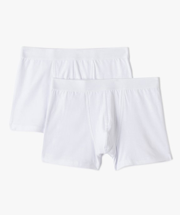 Boxer uni en coton extensible homme (lot de 2) vue1 - GEMO 4G HOMME - GEMO