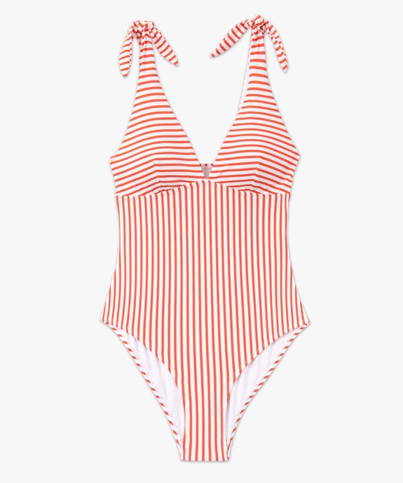 Maillot de bain femme une pièce à rayures vue4 - GEMO 4G FEMME - GEMO