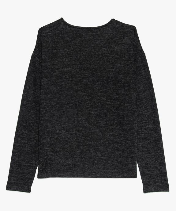 Pull fille en maille fine avec inscription sur l'avant vue2 - GEMO (JUNIOR) - GEMO