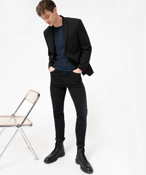 Jean homme skinny taille haute en coton stretch vue6 - GEMO 4G HOMME - GEMO