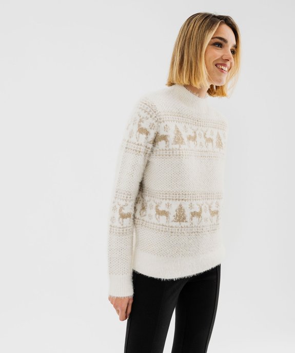 Pull de Noël avec motifs scintillants femme vue1 - GEMO(FEMME PAP) - GEMO