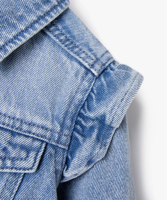 Veste en jean avec volants sur les épaules bébé fille vue3 - GEMO(BEBE DEBT) - GEMO