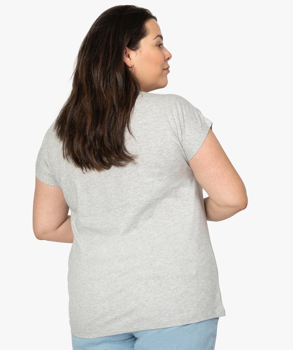 Tee-shirt femme grande taille à manches courtes à motifs vue3 - GEMO (G TAILLE) - GEMO