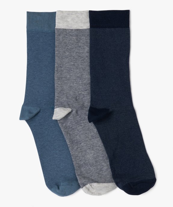 Chaussettes hautes à micro motifs homme (lot de 3) vue1 - GEMO(HOMWR HOM) - GEMO