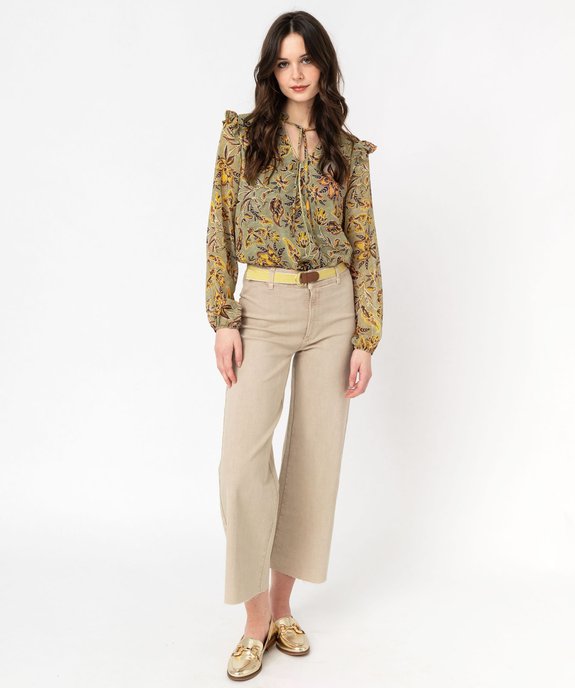 Blouse à manches longues en voile à motifs fleuris femme vue5 - GEMO(FEMME PAP) - GEMO