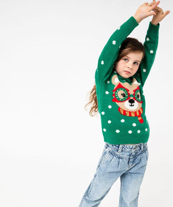 Pull de Noël avec motif nounours fille vue1 - GEMO (ENFANT) - GEMO