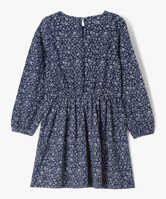 Robe manches longues à motifs fleuris fille vue3 - GEMO (ENFANT) - GEMO