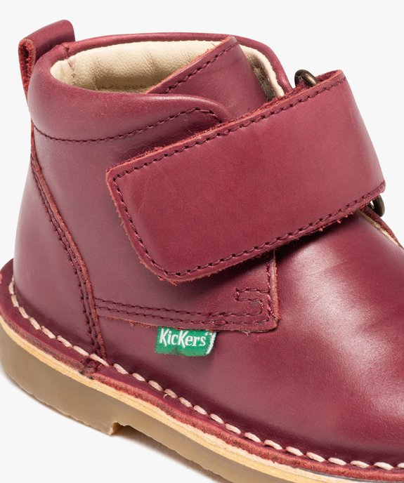 Bottes bébé fille en cuir uni à scratch - Kickers vue6 - KICKERS - GEMO