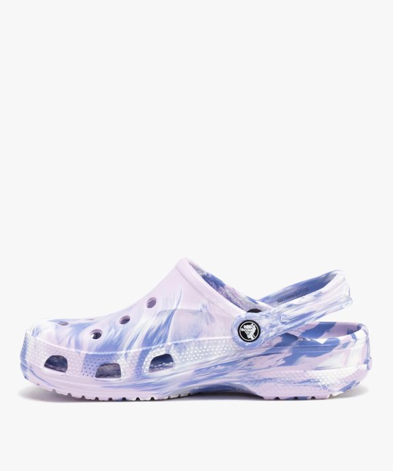 Sabots souples femme dessus perforé avec effet marbré - Crocs vue3 - CROCS - GEMO