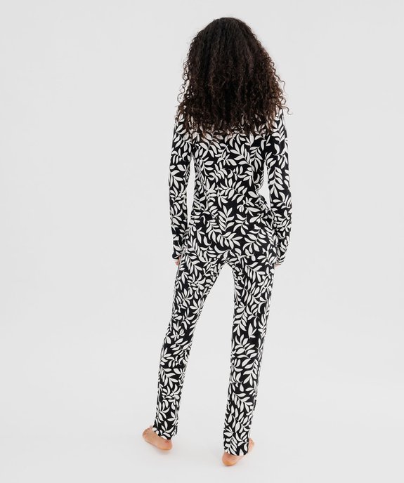 Pyjama deux pièces femme : chemise et pantalon vue3 - GEMO 4G FEMME - GEMO