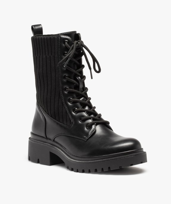 Bottines femme à semelle crantée et col chaussette vue2 - GEMO (CASUAL) - GEMO