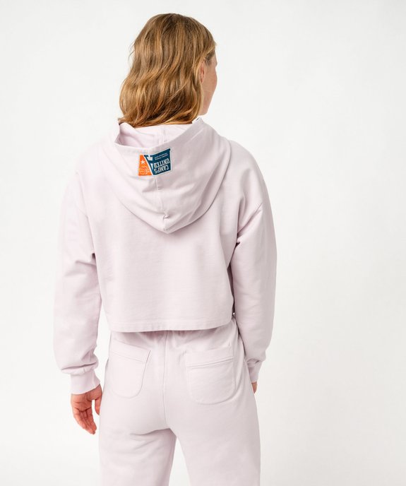 Sweat à capuche court imprimé femme - Camps United vue3 - CAMPS - GEMO