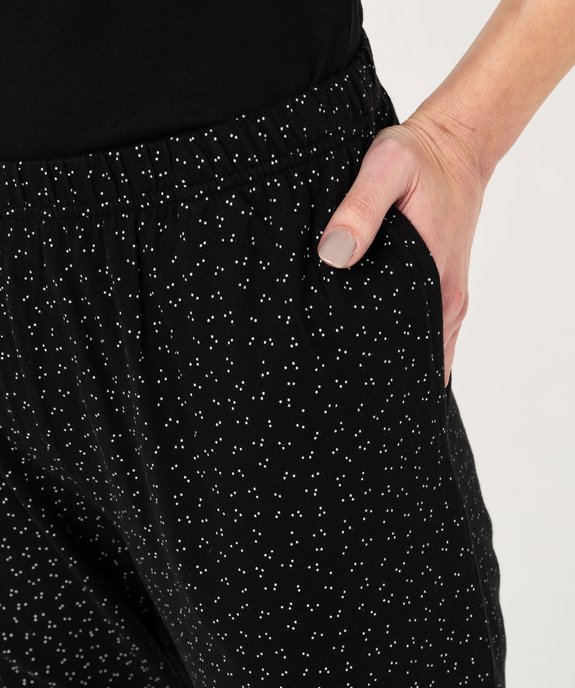 Pantalon de pyjama imprimé avec bas élastiqué femme vue2 - GEMO 4G FEMME - GEMO