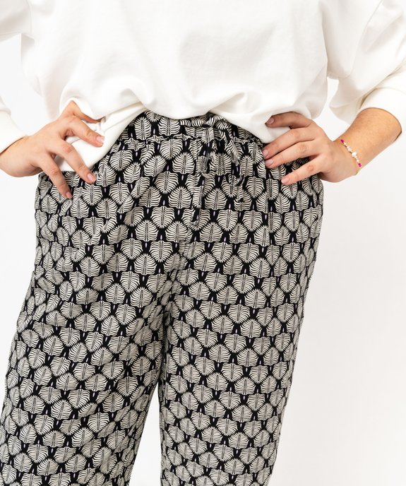 Pantalon fluide à motifs fleuris femme grande taille vue2 - GEMO 4G GT - GEMO