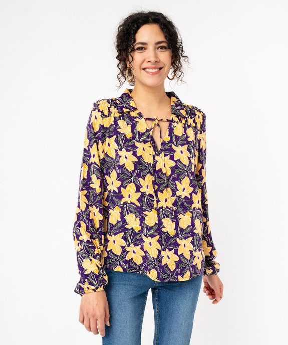 Blouse manches longues à motifs fleuris femme vue1 - GEMO(FEMME PAP) - GEMO