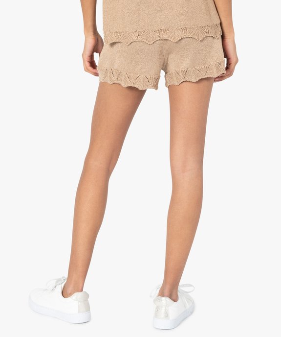 Short femme pailleté en maille 3D innovante vue3 - GEMO 4G FEMME - GEMO