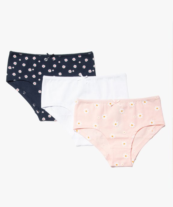 Shorties fille à motifs fleuris en coton biologique  (lot de 3) vue1 - GEMO 4G FILLE - GEMO