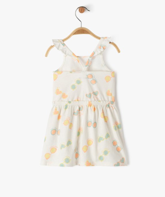 Robe imprimée à bretelles volantées bébé fille vue3 - GEMO 4G BEBE - GEMO