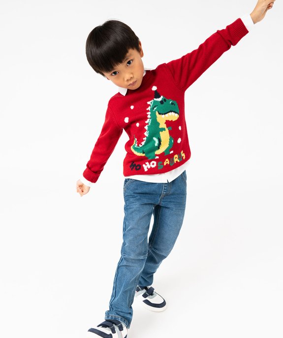 Pull de Noël avec motif Dinosaure garçon vue5 - GEMO (ENFANT) - GEMO