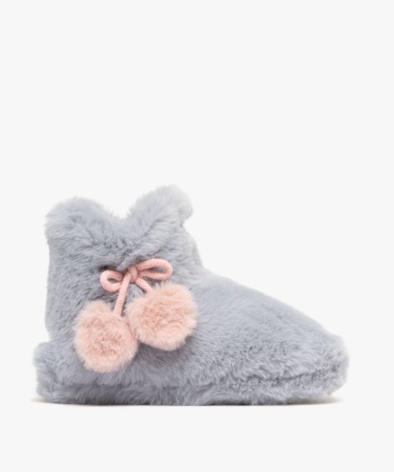 Chaussons fille boots en textile peluche avec détail pompons - Lilo & Stitch vue1 - LILO & STITCH - GEMO