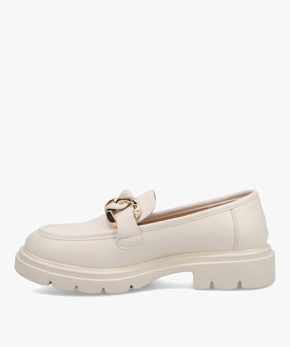 Mocassins femme unis à semelle crantée et bride chaine vue4 - GEMO (CASUAL) - GEMO