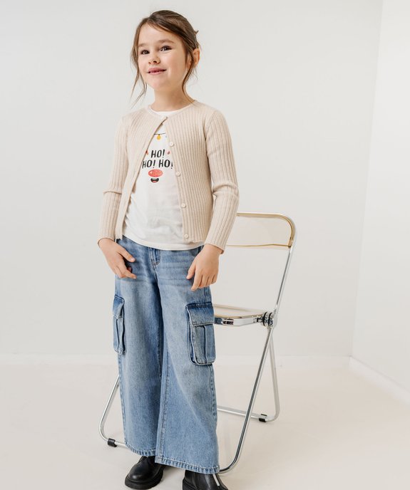 Jean cargo wide leg à taille ajustable fille vue2 - GEMO (ENFANT) - GEMO