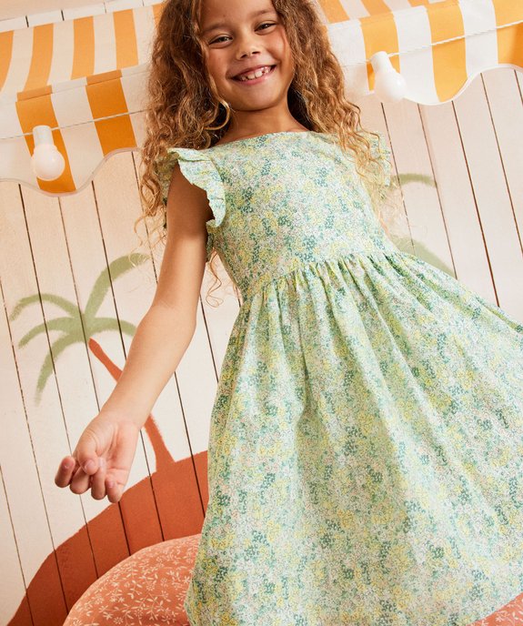 Robe sans manches à motifs fleuris fille vue1 - GEMO (ENFANT) - GEMO