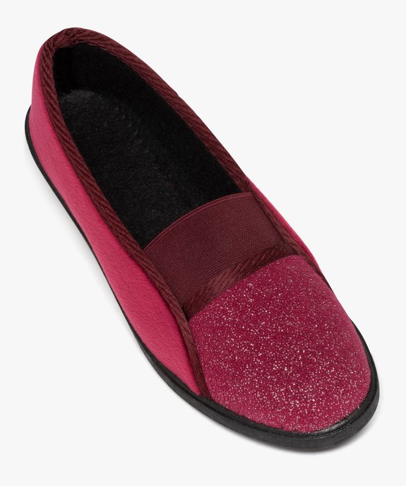 Chaussons femme pantoufles compensées à paillettes vue5 - GEMO(HOMWR FEM) - GEMO