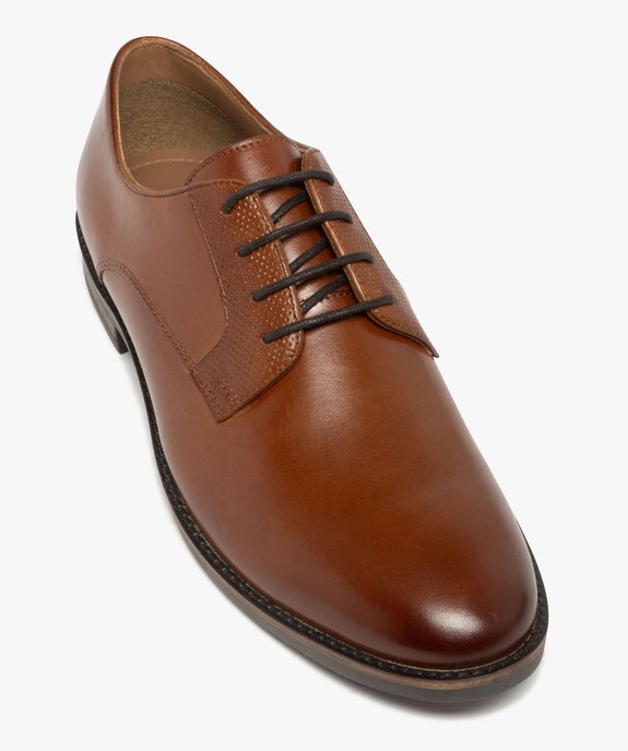 Derbies homme dessus en cuir bout one-cut avec détails effet perforé - Tanéo vue5 - TANEO - GEMO