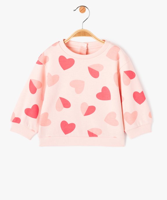 Sweat molletonné bébé fille avec motifs et message vue2 - GEMO 4G BEBE - GEMO