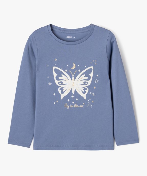 Tee-shirt à manches longues avec motifs girly fille vue1 - GEMO (ENFANT) - GEMO