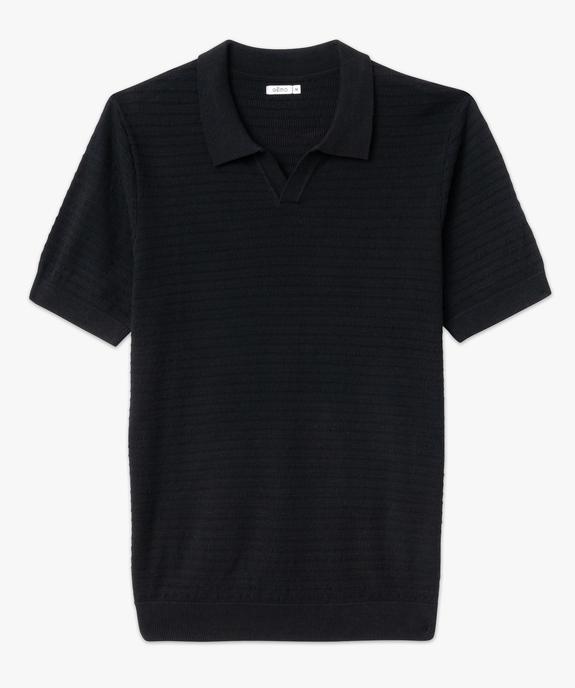 Polo manches courtes en maille texturée homme vue4 - GEMO (HOMME) - GEMO