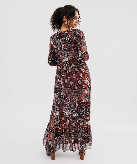 Robe longue imprimée à volants femme vue4 - GEMO(FEMME PAP) - GEMO