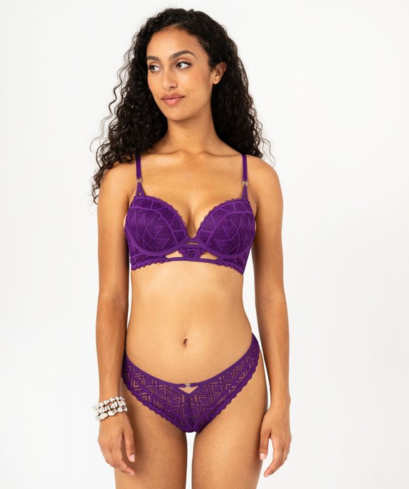 String en dentelle géométrique femme vue3 - GEMO(HOMWR FEM) - GEMO