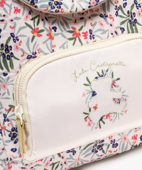 Sac à dos matelassé à motifs fleuris fille - LuluCastagnette vue3 - LULUCASTAGNETTE - GEMO