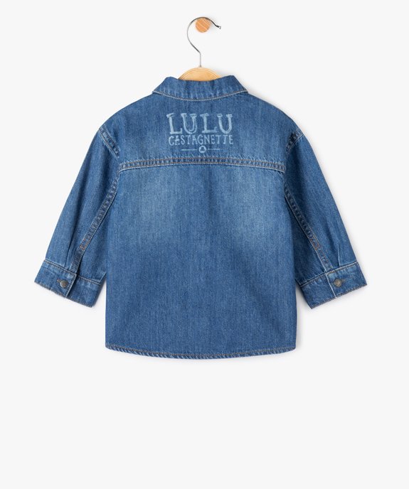 Chemise en jean bébé garçon à fermeture pressionnée - LuluCastagnette vue4 - LULUCASTAGNETTE - GEMO